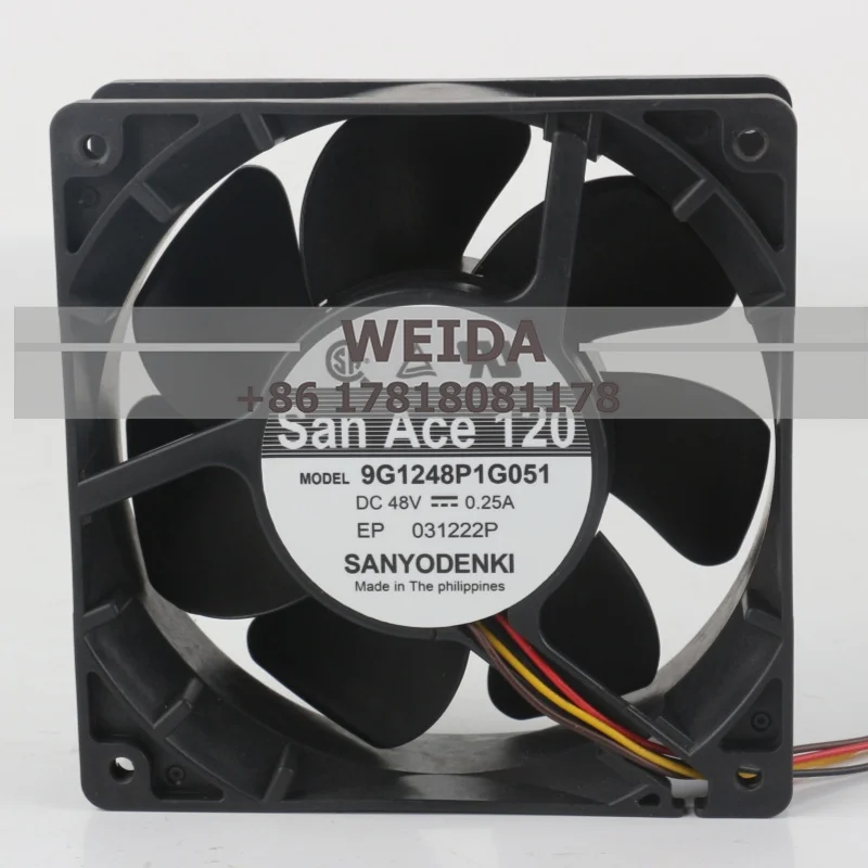 

Sanyo 5 В 12 В 24 В постоянного тока 48 В 0,25 А AC EC 12038 120X120X38MM 12 см преобразователь частоты с высоким воздушным потоком 4-проводной 9G1248P1G051 охлаждающий вентилятор