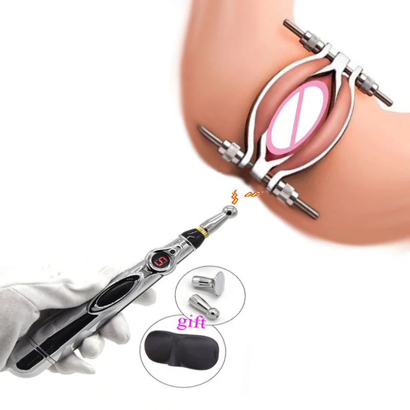 Sex Toys Kits Electric Shock Vagina Vibrator Labia Clip Clit Stimulator Bdsm Bondage Restraint Strap Nipple Clamp Mouth Gag SM