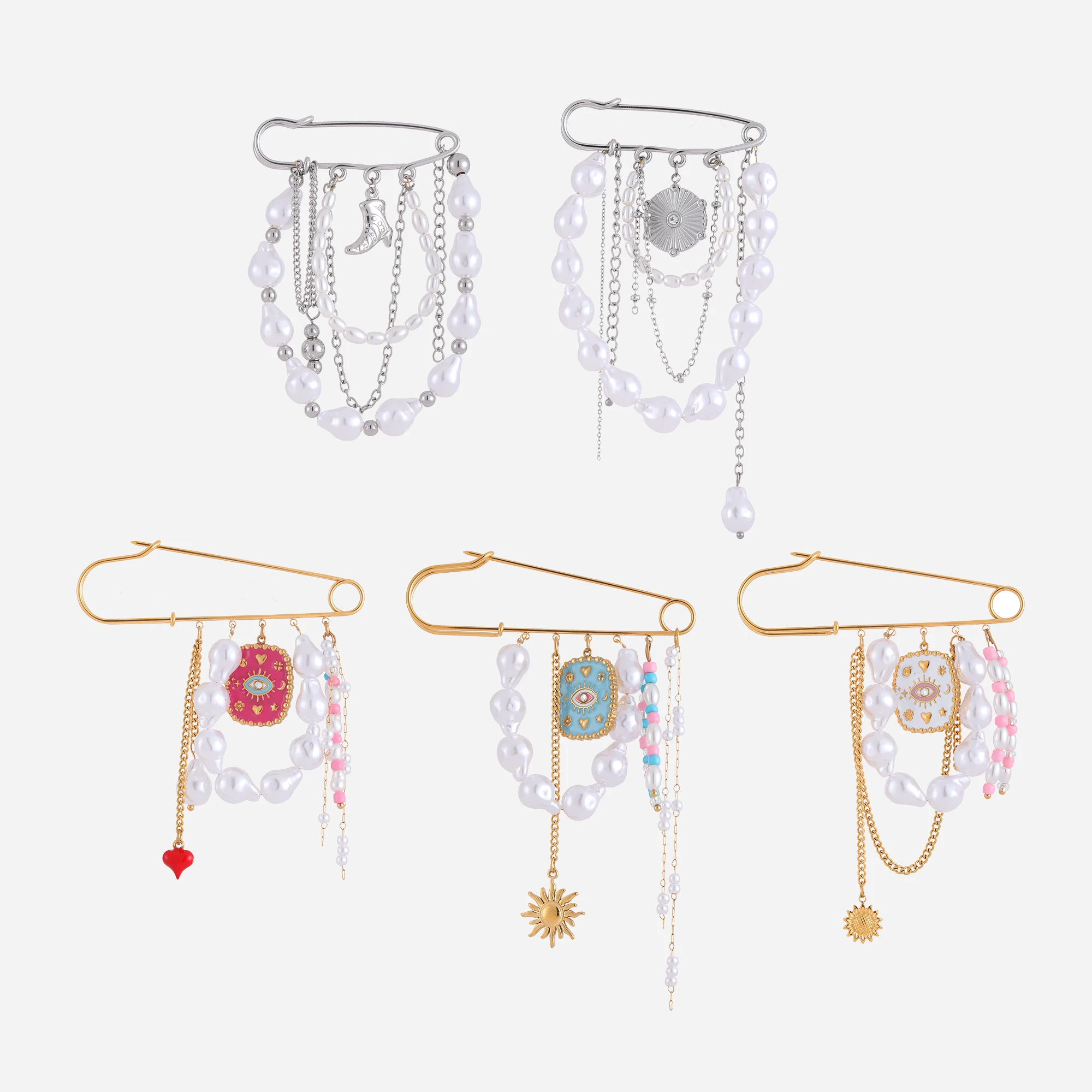 

Stainless Steel Brooch Pin 18K Gold Plated Waterproof Creative Lapel Pin for Women Modernist Coat Jacket Accessory Unique Gift