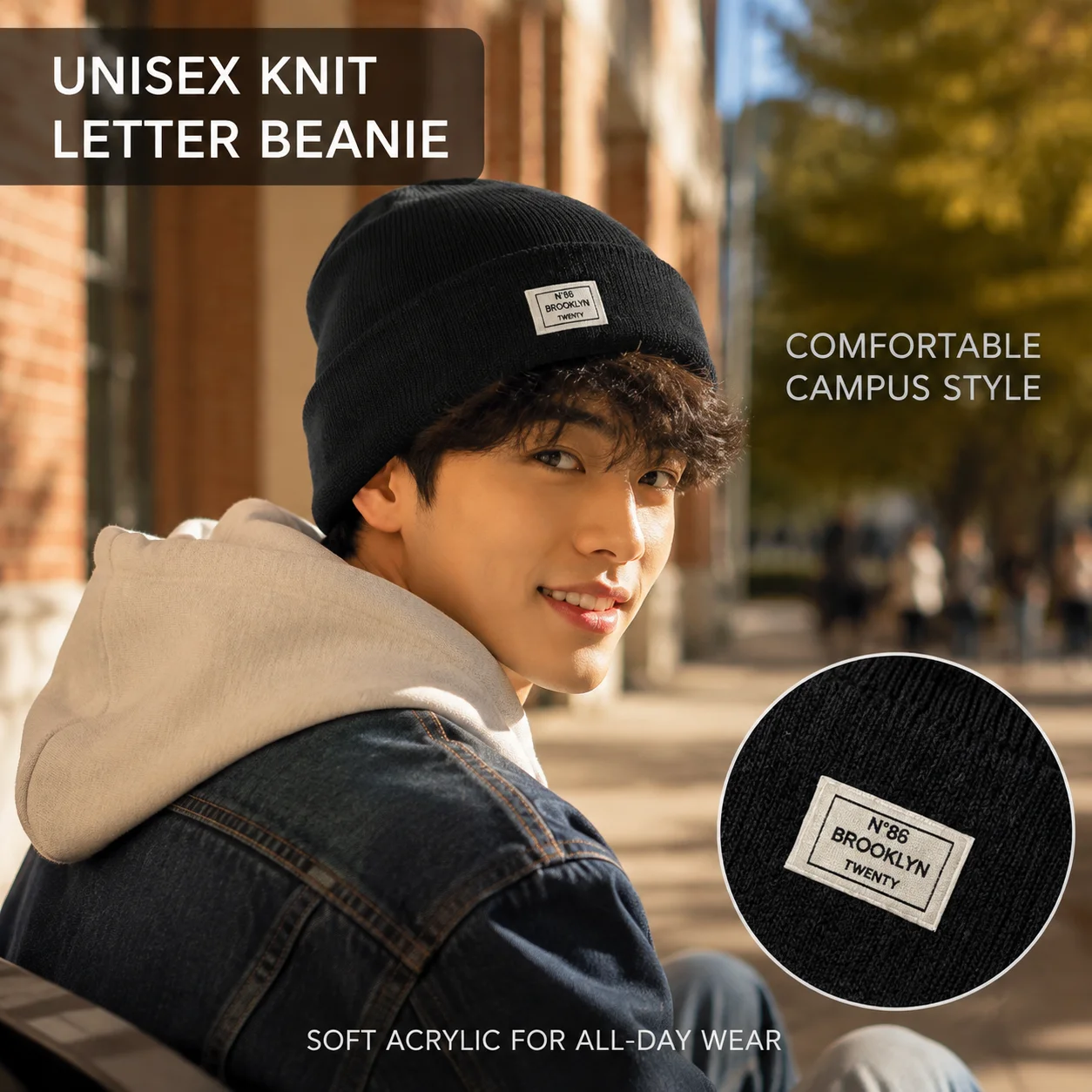 Beanie Hat Stylish Winter Outdoor Wear for Men Women Warm Acrylic Knit Skull Cap Slouchy Thermal Headwear Accessories
