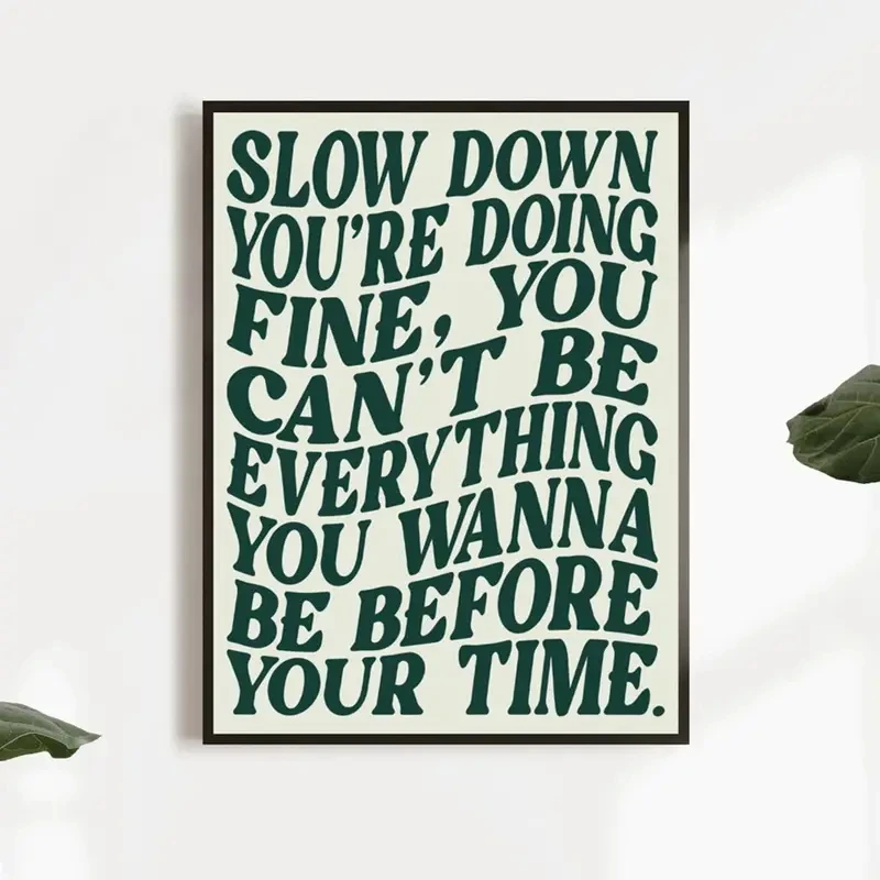 Retro Music Theme Slow Down Wall Art Prints Canvas Painting Poster Picture For Living Bedroom Play Room Home Decor image 2