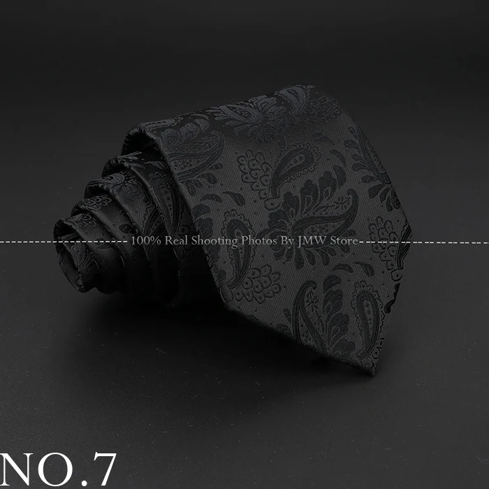 Neue Design Hochzeit Männer Krawatte Schwarz Solide Gestreiften Paisley Blume Krawatten Männer Business Dropshipping Bräutigam Kragen Zubehör Geschenk – Detail 7