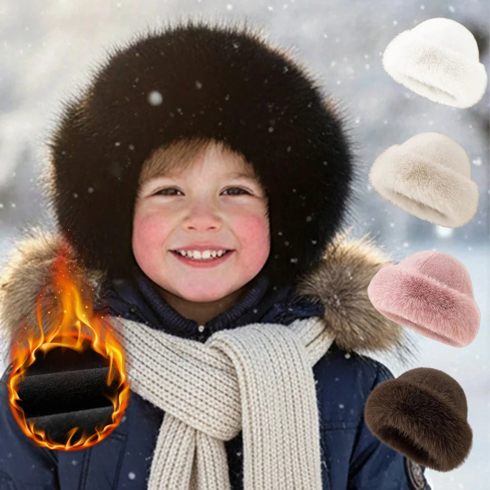 1pc Winter Warm Fleece Beanie for Children,outdoor Ski Child
