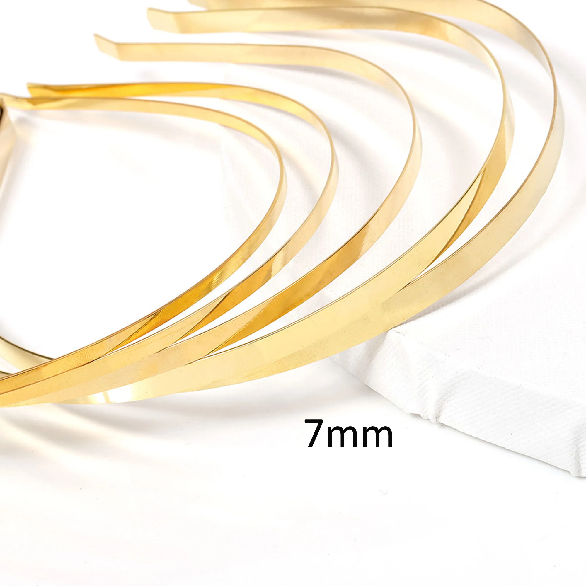 20 Stücke 1,2mm 3mm 5mm 7mm 10mm Metall Haarband Großhandel Gold Silber Schwarz Stirnband für Mädchen Haar Handwerk Haar Hoop Kopfbedeckung – Detail 15