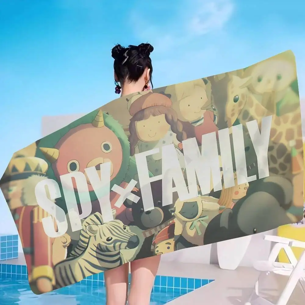 Comedy Anime S-Spy F-Family Microfiber Blanket Quick Drying Beach Towels Oversized Printing Super Absorbent Pool Towel Blanket
