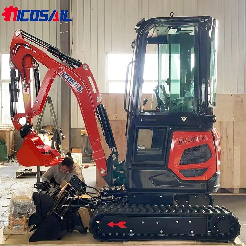 

Best Selling 1.8 Ton Mini Excavator From China Multi-Function Small Mini Excavator with Free Bucket Featuring Core Motor Compone