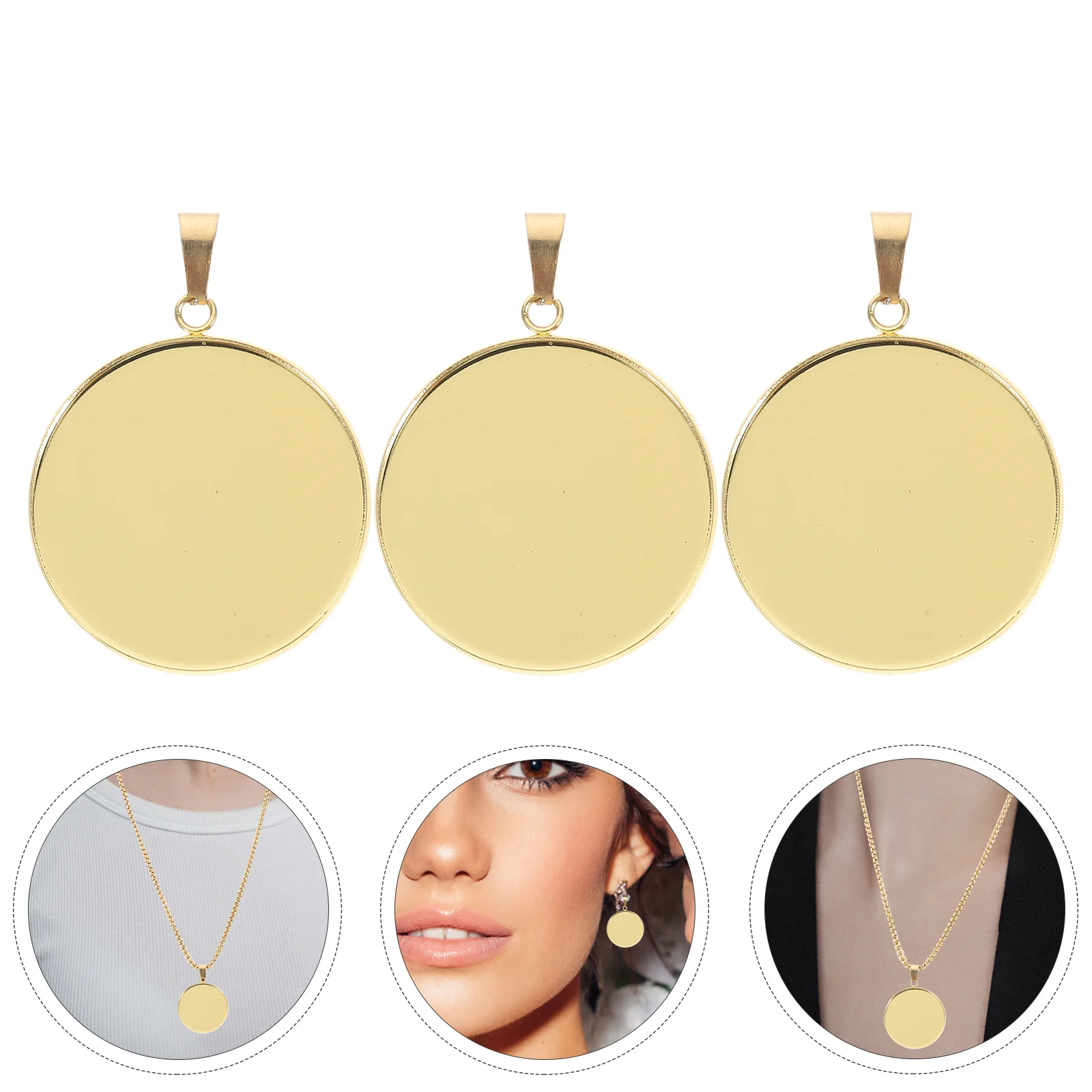 

20Pcs Stainless Steel Round Pendant Bases DIY Jewelry Making Kit for Handmade Necklace Bracelet Earring Craft Projects 30Mm