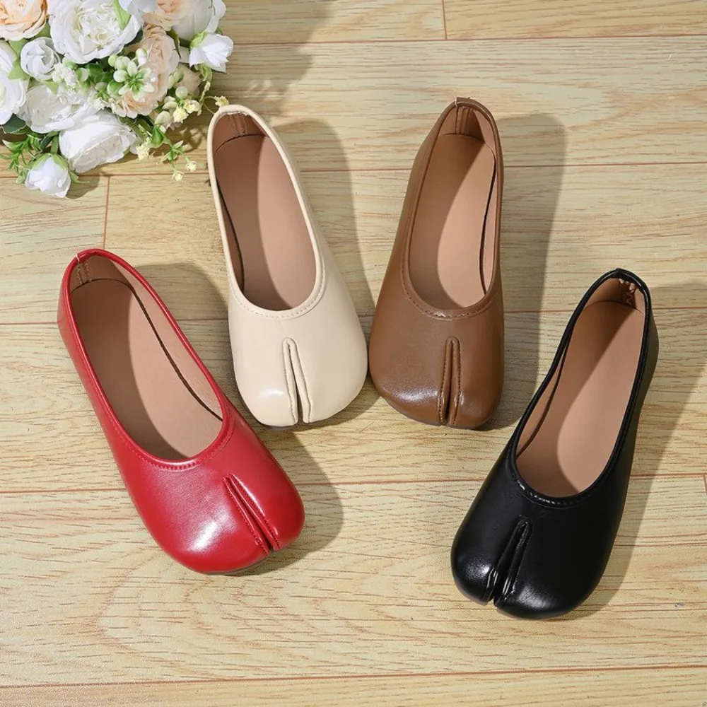 

Женские черные туфли-таби в стиле ниндзя из микрофибры, удобные балетки с раздельным носком, мягкие мокасины-лоферы для женщин