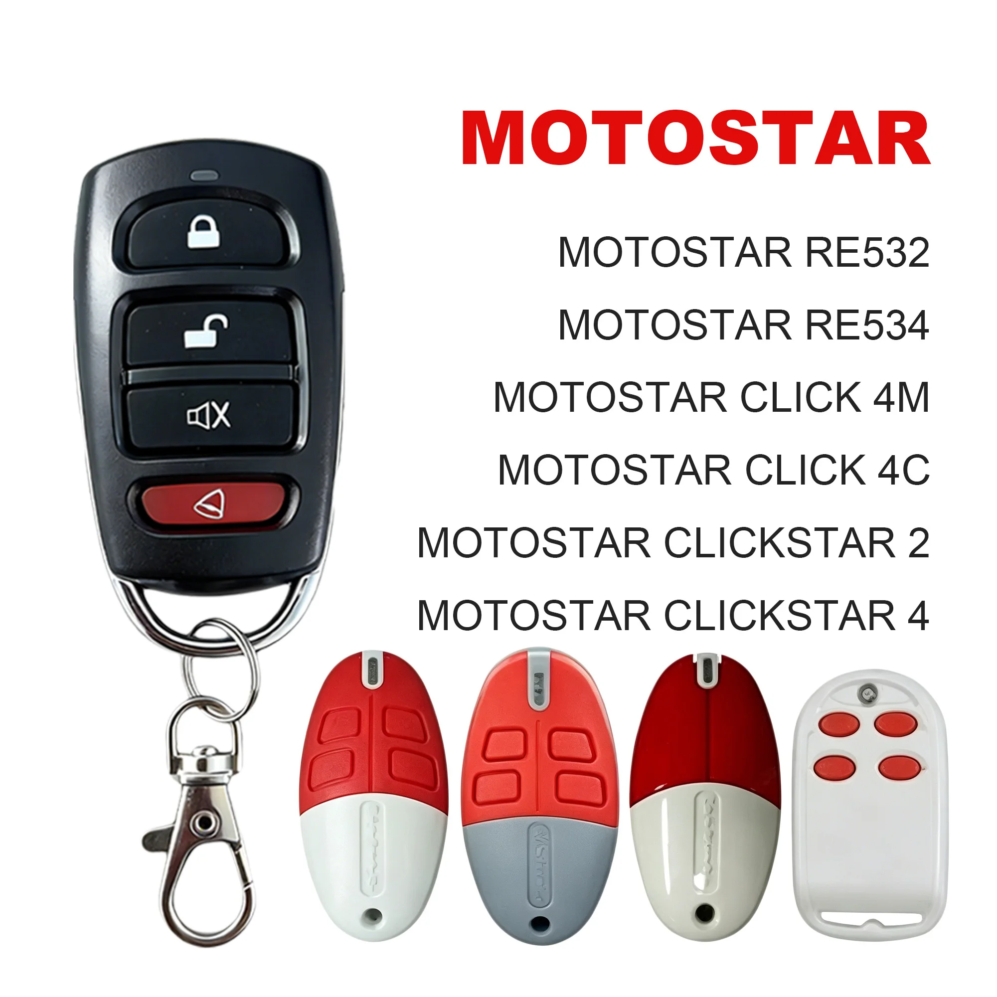 

433.92MHz Garage Door Gate Remote Control Duplicator Key Fob Compatible with ROGER TX1 TX10 H80 TX22 E80 TX52R TX54R M80 TX44R