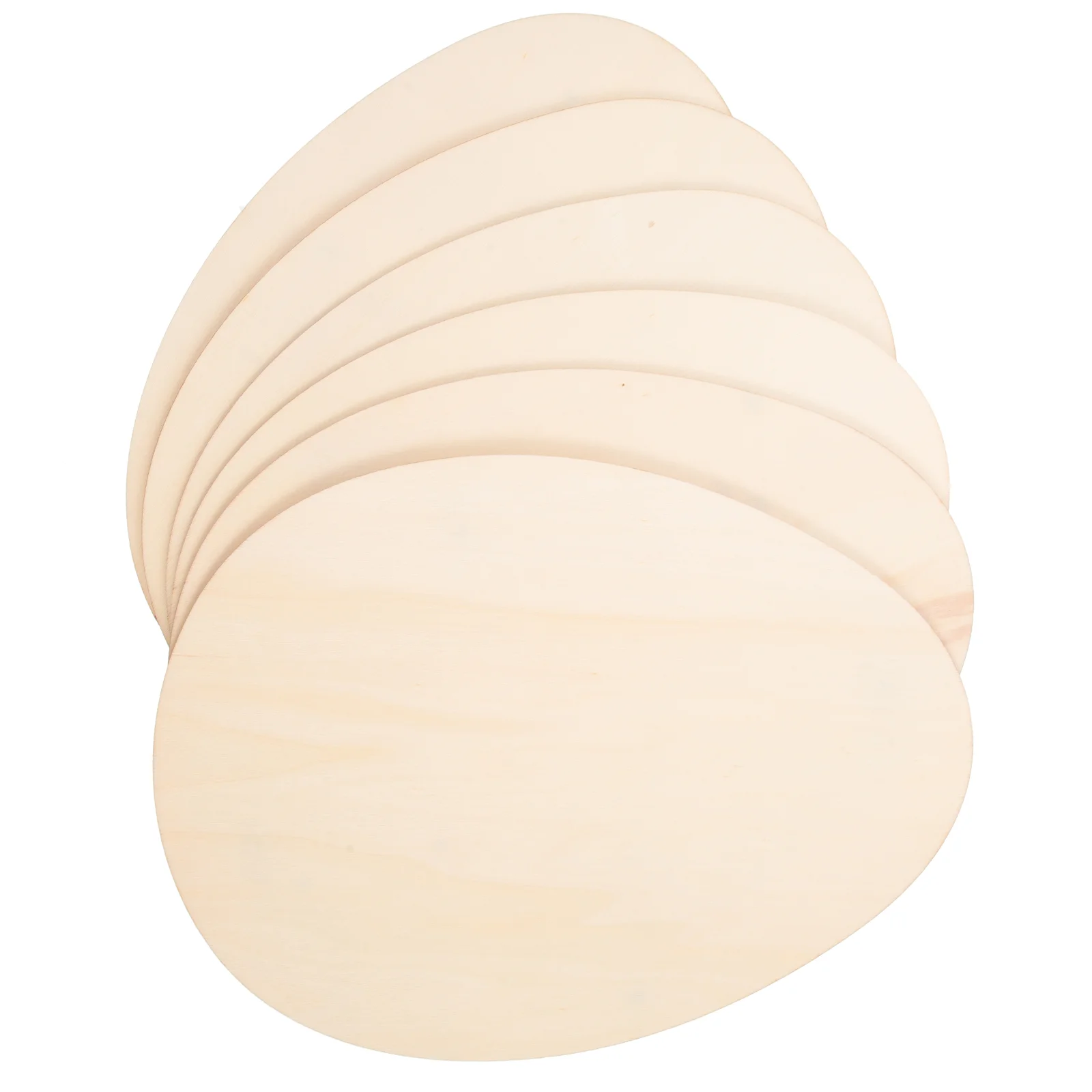 

6 Pcs Wooden Easter Egg Slices for Crafts Toddler Cutout Cutouts Shapes Unfinished Child