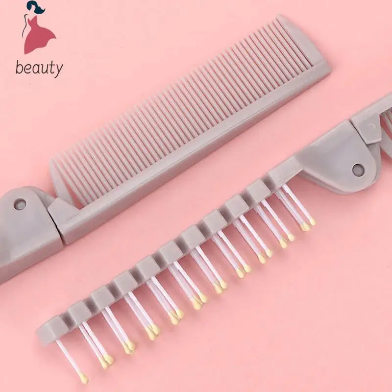 Folding Comb Detangling Hair Brush Portable Double Headed Anti-Static Plastic Comb Travel Hotel Hairdressing Tool Massage Gift