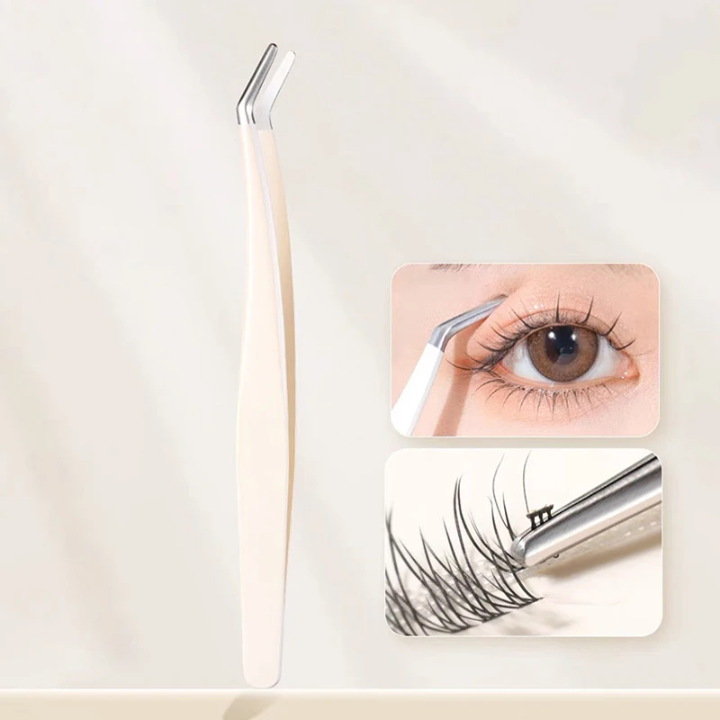 Aço inoxidável Pinça cílios, Clipe Extensão, Anti-Static, Superhard, alta precisão, Fiber Dicas, Ferramentas Maquiagem