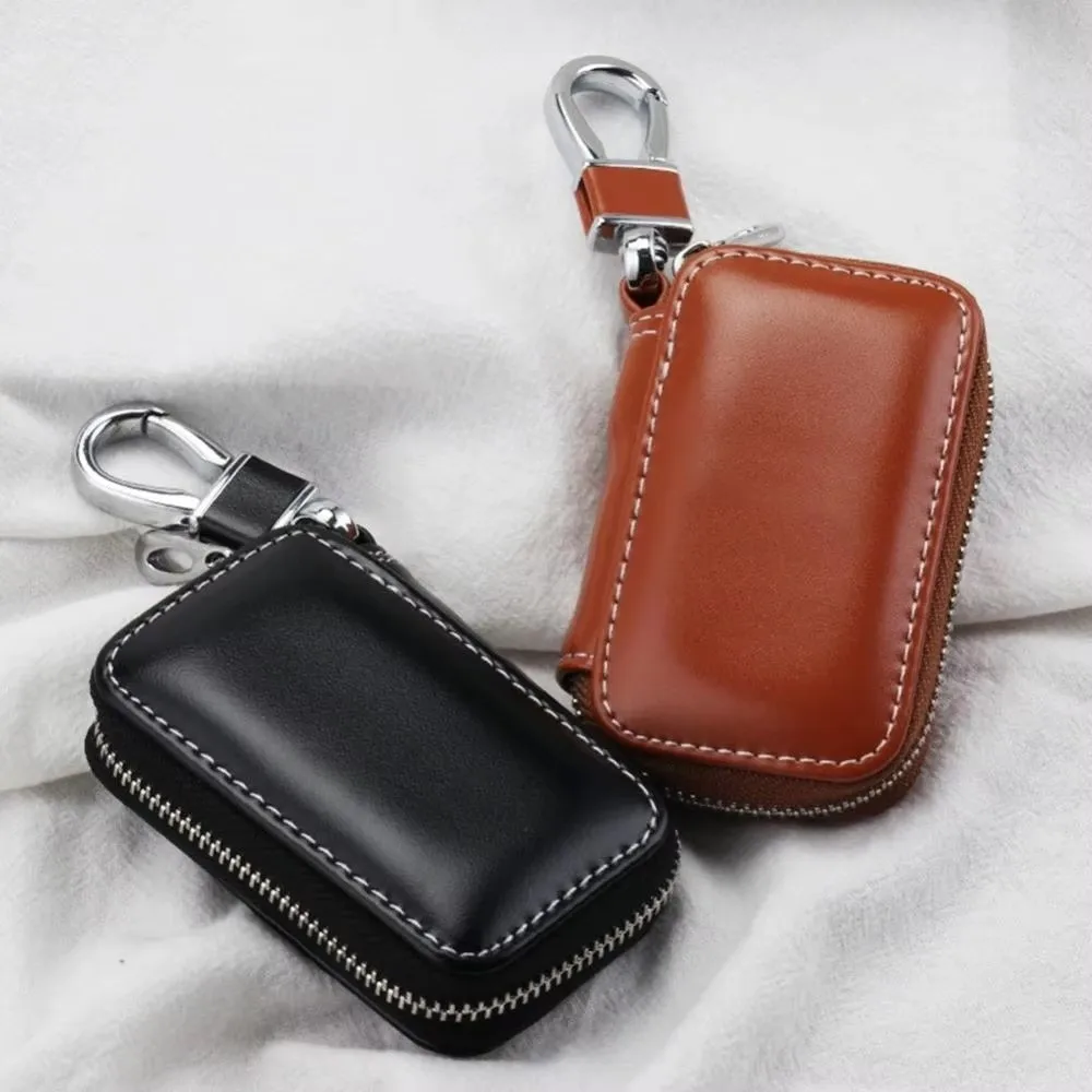 New Leather Keychain Pouch Zipper Bag Storage Bag Car Key Case Cover Key Wallets Key Holder Organizer Men Women