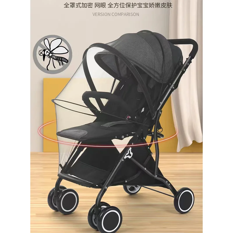 Mosquito resistant zipper style baby stroller mosquito net,summer mesh full set mosquito net suitable for various baby strollers