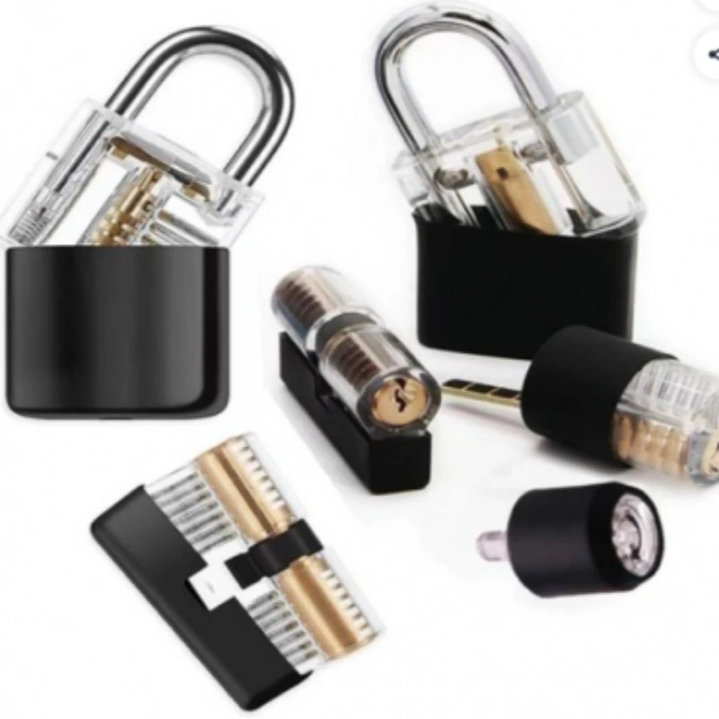 Visible Practice Lock Set Locksmith Training Lock Set 6pcs Transparent Lock for Practice for Beginner