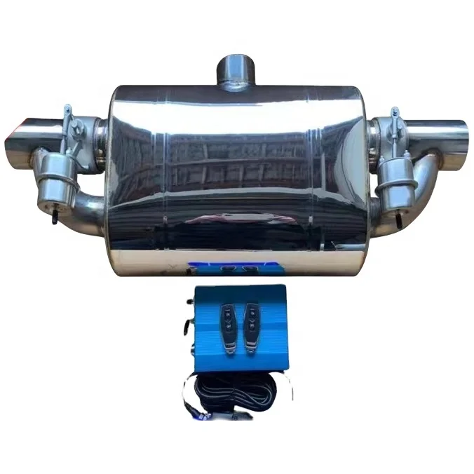 High Quality Universal Exhaust Muffler Stainless Steel With Vacuum Valve Exhaust System Intake Pipe Diameter 63MM 70MM 76MM