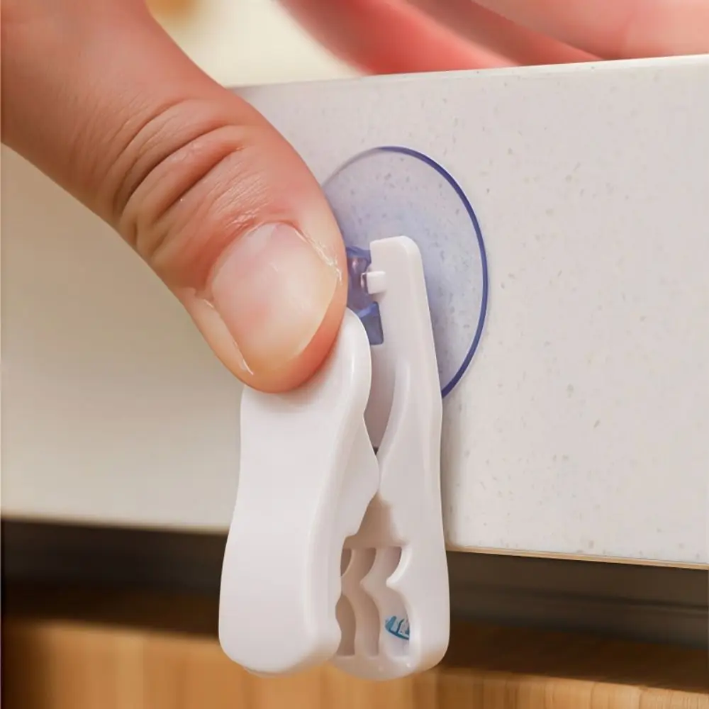 1/4pcs Fixed Suction Cup Storage Clip Multifunctional Hook Refrigerator Messages Wall Mounted Storage Clip ABS Bill Storage