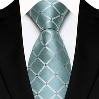 Luxury 8CM Mens Necktie Plaid & Checks Ties For Man Groom Groomsman Jacquard Woven Ascot Formal Business Party Accessories 4