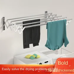 Invisible Clothes Hanger Wall Hanging Folding Interior Window Balcony Retractable Bay Window Drying Rack