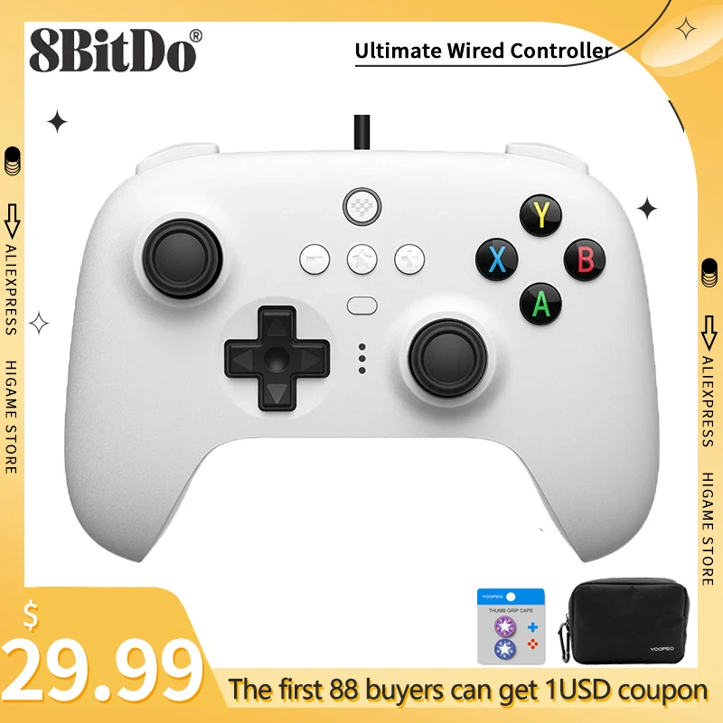 8BitDo Ultimate Wired USB Controller For Windows 10,11, Nintendo Switch, Android Raspberry Pi Steam Deck Gamepad