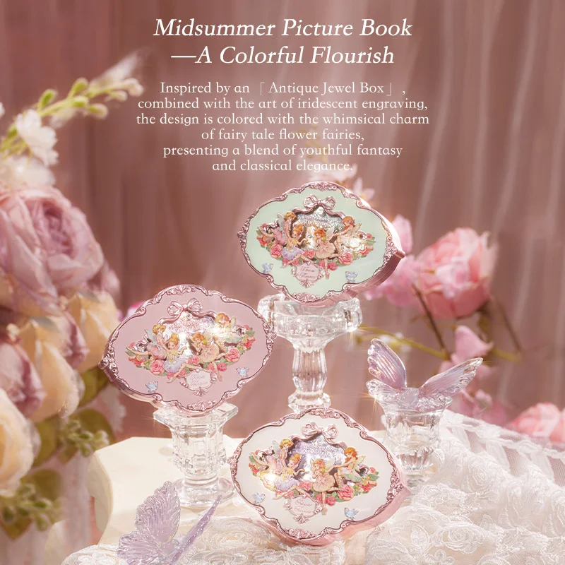 Makeup Eye Shadows Flower Knows Midsummer Fairytales Collection Geprägte matte Glitzer-Lidschatten-Palette Hochpigmentiertes Make-up