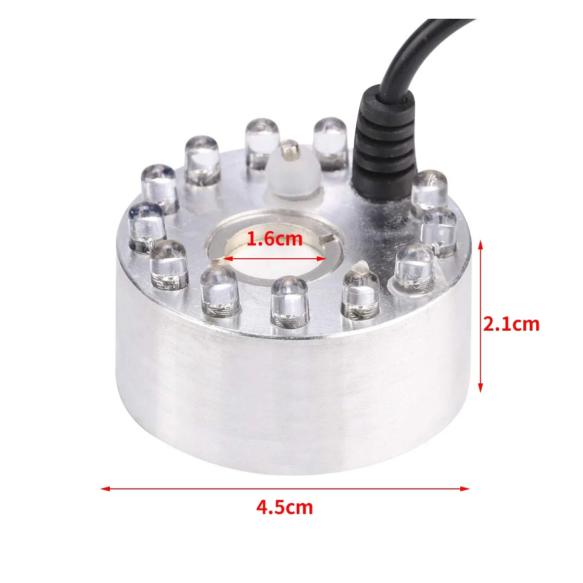 เครื่องสร้างหมอก12 LED เครื่องสร้างหมอกน้ำน้ำพุบ่อน้ำเครื่องสร้างหมอกเครื่องเพิ่มความชื้นในอากาศปลั๊กแบบ US