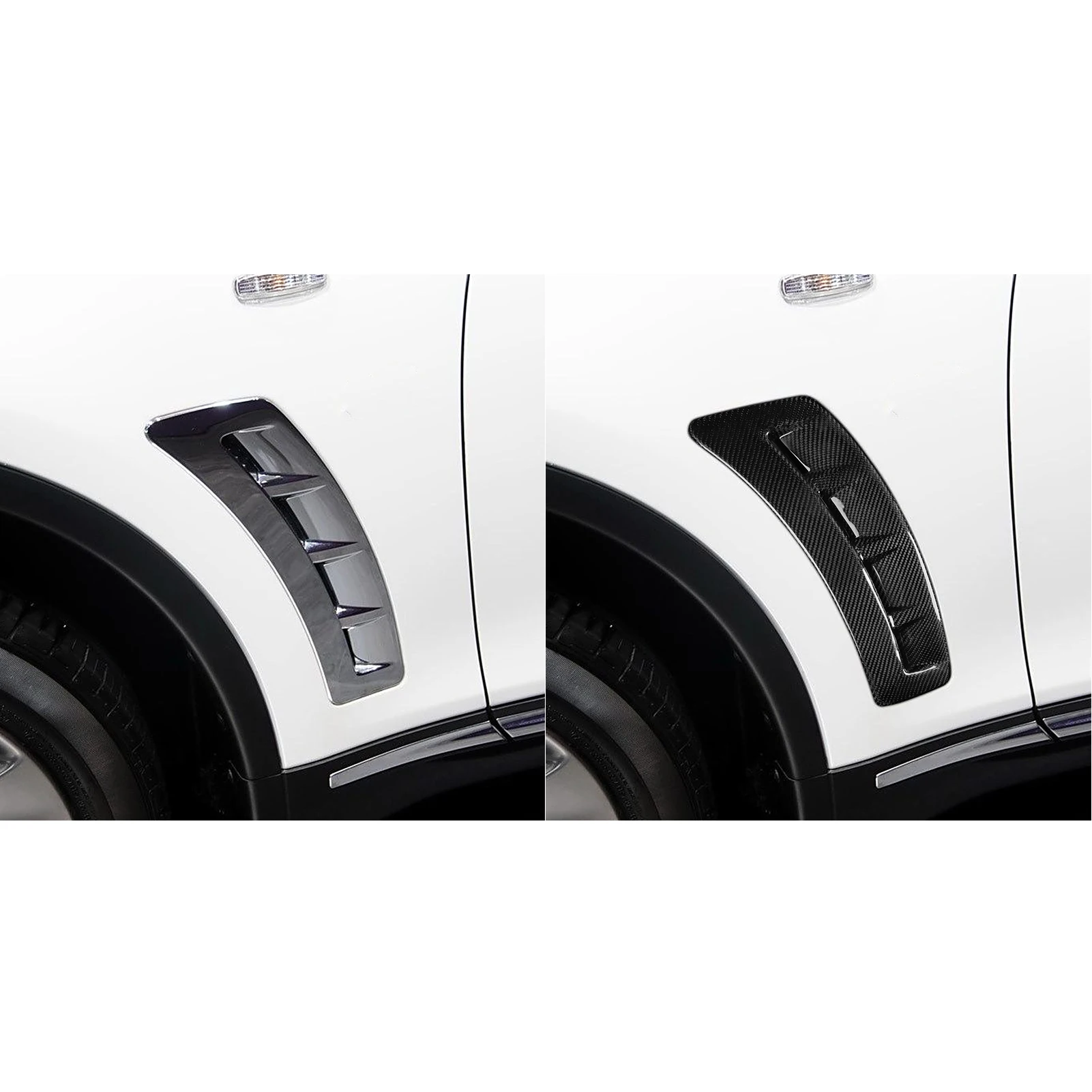 For Infiniti FX 2009-2013 QX70 2014-2017 Real Dry Carbon Fiber Side Fender Air Intake Vent Panel Car Accessories Decorative