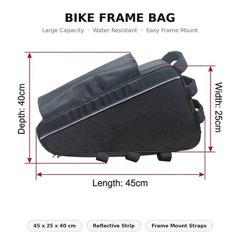 Oxford Waterproof Triangle Ebike Lithium Battery Bag Dustproof Case for E‑Bike DIY Mod T‑Port Anderson XT60 XT90 3‑Pin Plugs