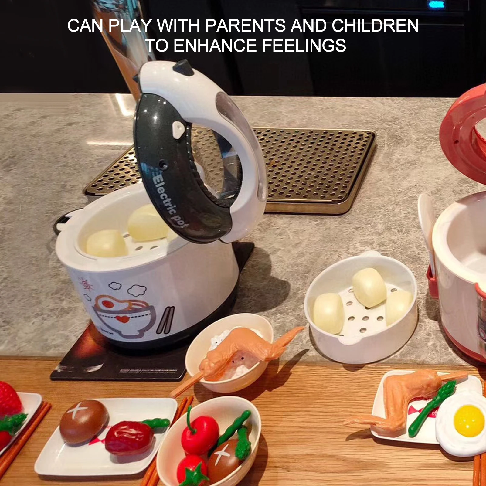 ZK30 Crianças Panela de Arroz Brinquedo Simulação de Plástico Crianças Utensílios de Cozinha Conjunto de Brinquedos