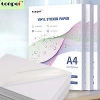 Venta al por mayor, papel adhesivo de vinilo autoadhesivo A4, impermeable, resistente a desgarros, etiqueta adhesiva a prueba de arañazos para impresora de inyección de tinta