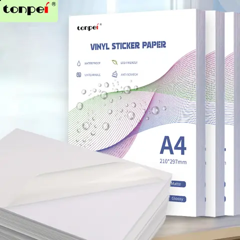 Wholesale A4 Self-adhesive Vinly Sticker Paper Waterproof Tear-off Resistant Scratchproof Label Sticker For Inkjet Printer