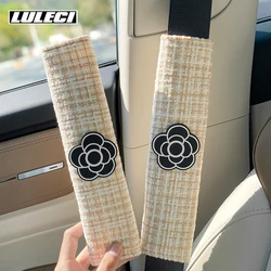 LULECI Car Seat Belt Shoulder Cover Simple Lightweight Luxury Camellia Four Seasons Shoulder Cover General Automotive Supplies