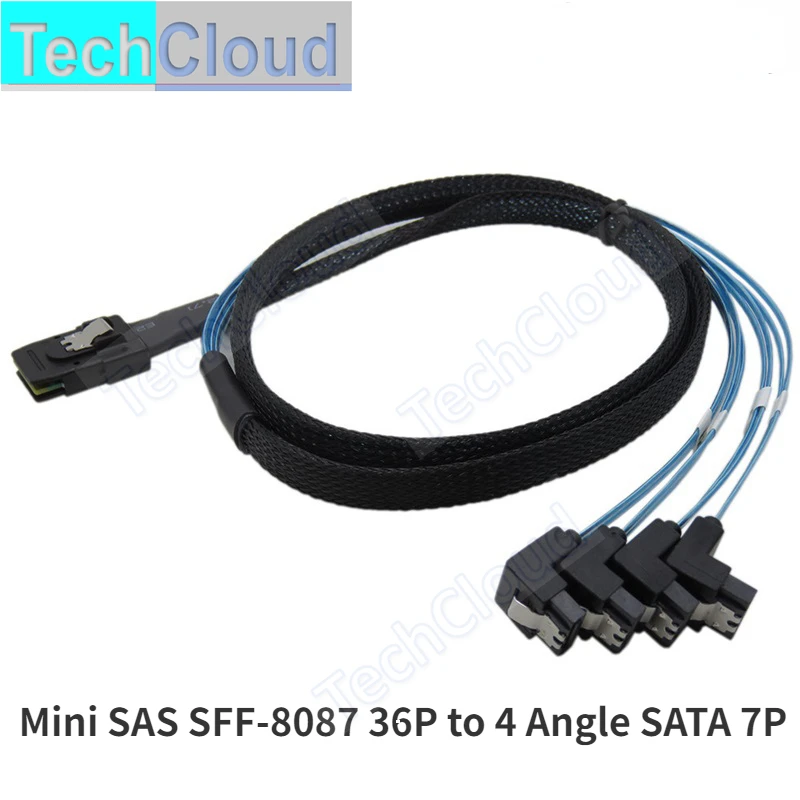 

20pcs Mini SAS SFF-8087 36P to 4 Angle SATA 7P Cable Mini SAS Male To 4 SATA 7P Female Cable 12Gbps Disk Data SAS sata cable