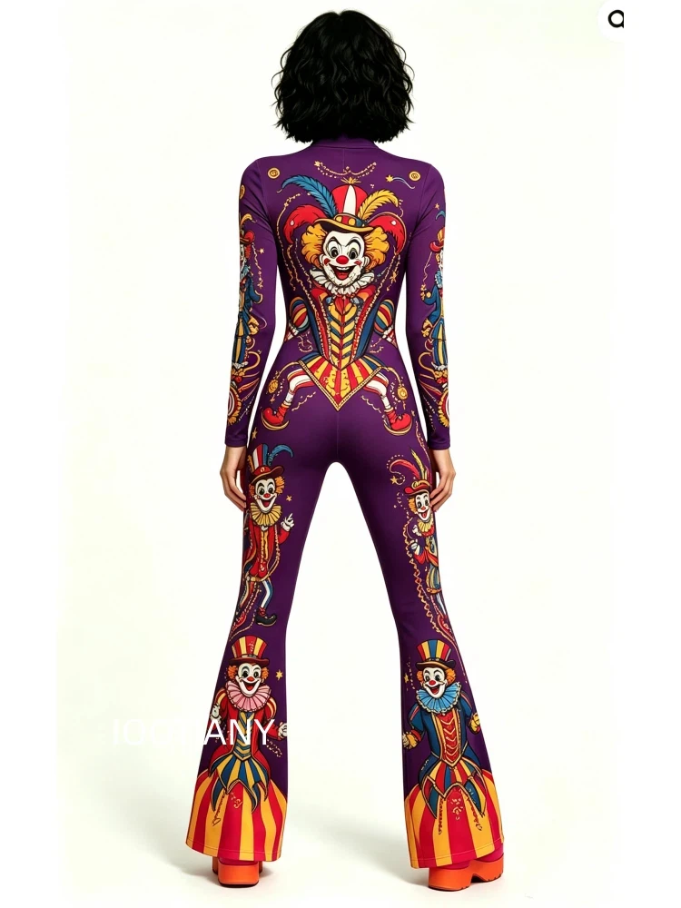 Mehrfarbiger Schlaghosen-Body mit Regenbogen-Effekt, ausgestellter Catsuit für Rave-Partys, Halloween, Schmetterlings-Skelett-Jumpsuit-Outfit 2026 – Detail 31