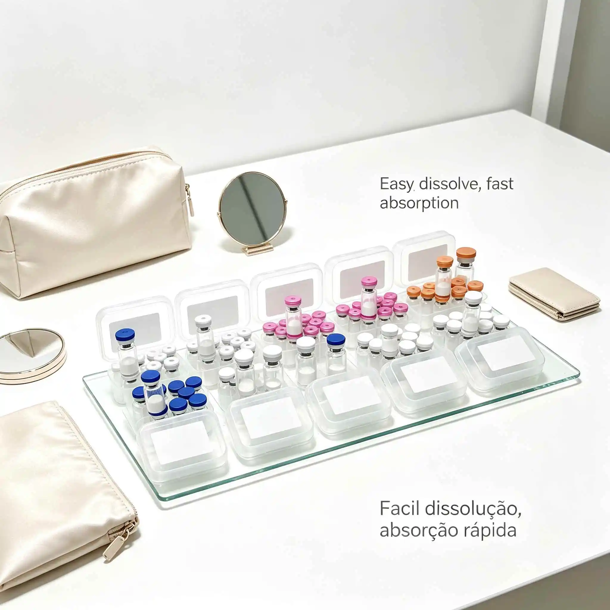 (Cap Color Varies) A High-Quality Set Featuring Lyophilized Powder Combined With RT Purified Water (Available in 5mg, 10mg, 15)