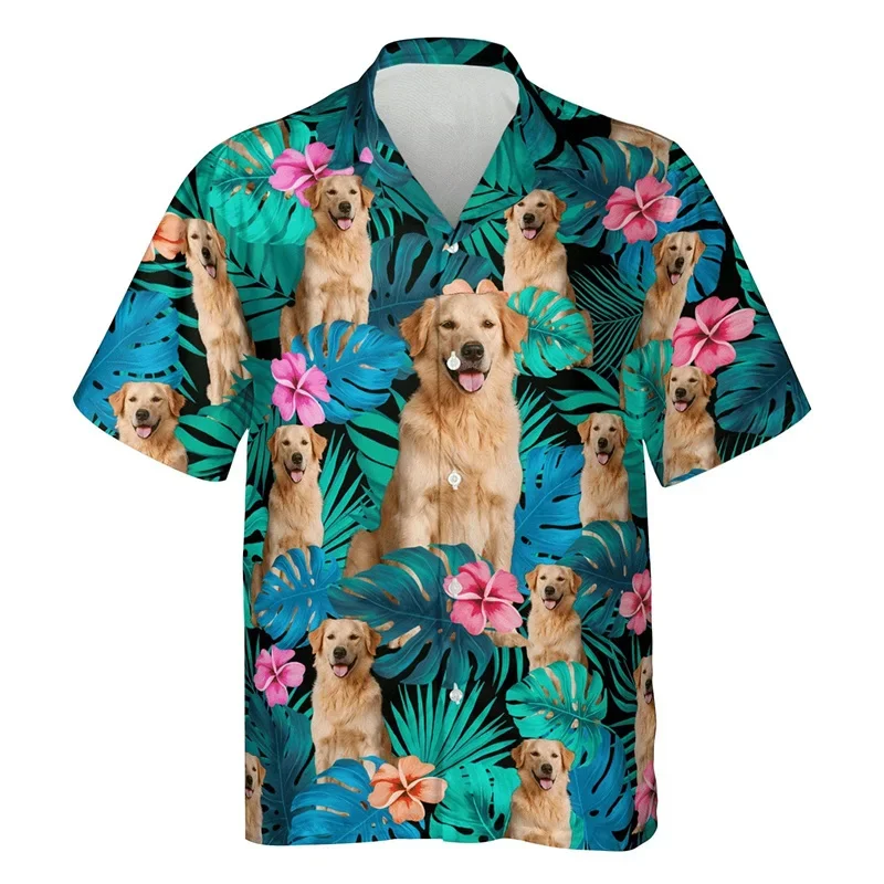 Baju gambar anjing Harajuku, baju pakaian blus lucu mode pria, baju anjing motif anjing, binatang imut, 3D, baru, musim panas