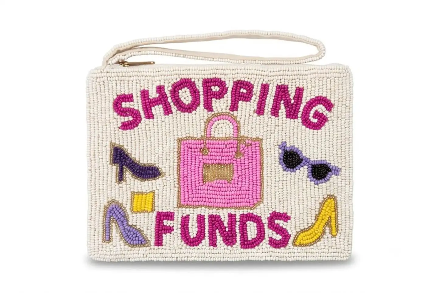 hopping Funds Beaded Coin Purse Handmade Seed Bead Wristlet Pouch Women Zipper Clutch Bag Fashion Shopping Lover Gift