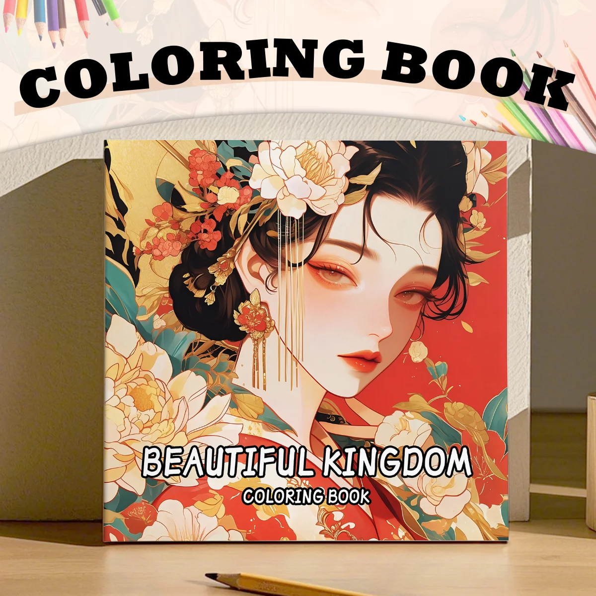 BEAUTIFUL KINGDOM Coloring Book for Adults Beautiful Girl Patterns Drawing Book Perfect Painting Gift for Party and Birthday