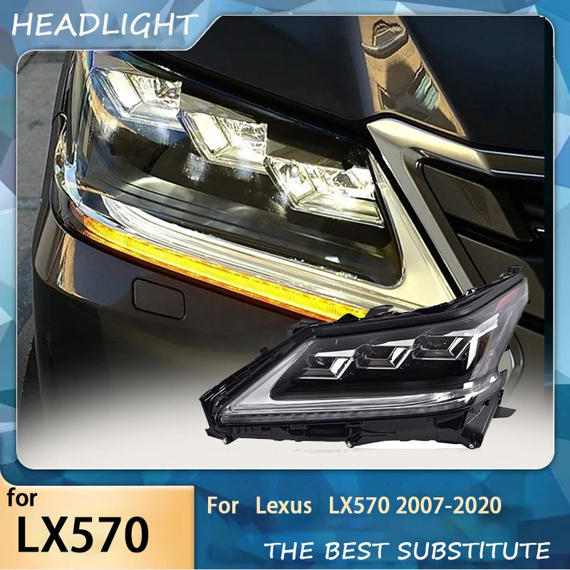 Headlight Accessories For Lexus LX 570 LX570 2007-2020 Front Light DRL Head Lamp Car Turn Signal Upgrade LED Headlight Lens Auto