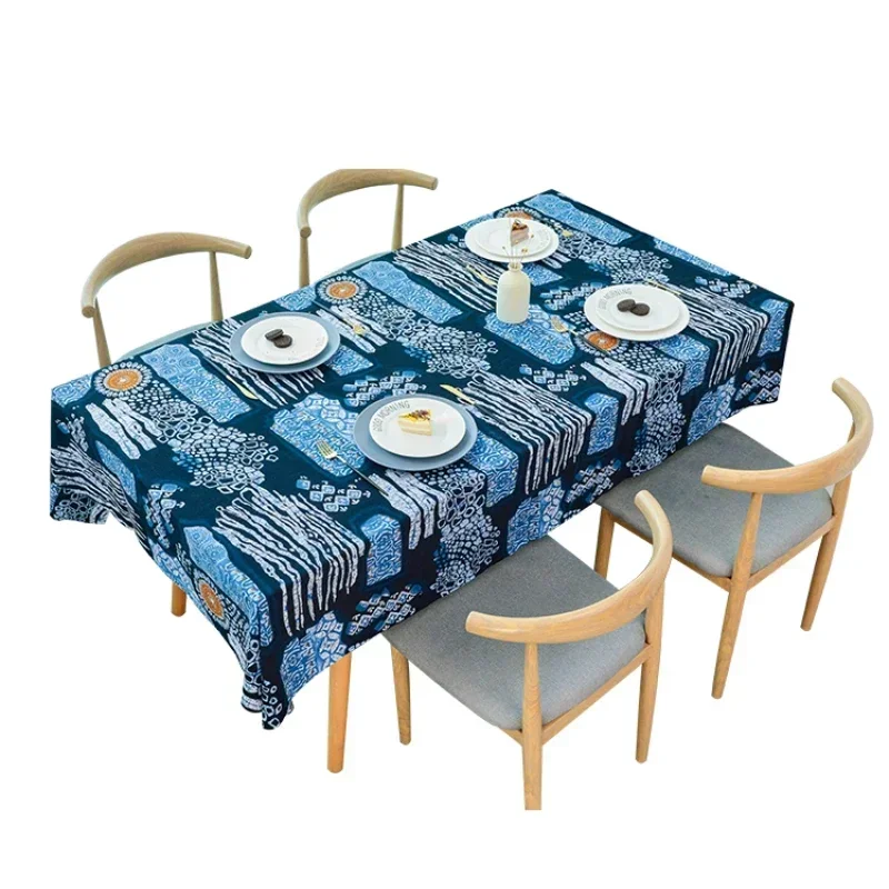 

Ethnic Style Tablecloth Printed Cotton Linen Bar Table Cloth Retro Style Bohemian Coffee Table Cloth