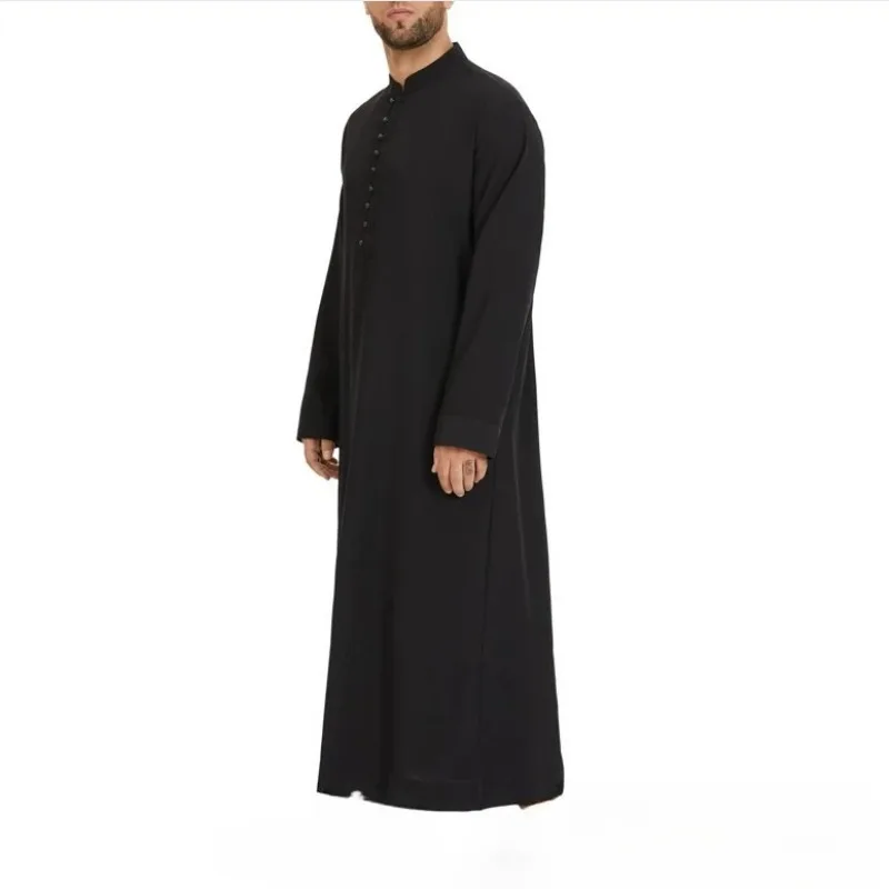 Tropical Robe Loose Stand-up Collar New Round Neck Hui Robe Arab Middle East Men's Clothing Robe Men
