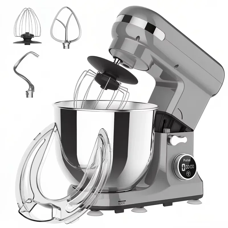 6.5L Commercial Use Stand Mixer Baking 1400W Electric Stainless Steel Bowl Dough Hook Wire Whip Beater 10 Speed Settings