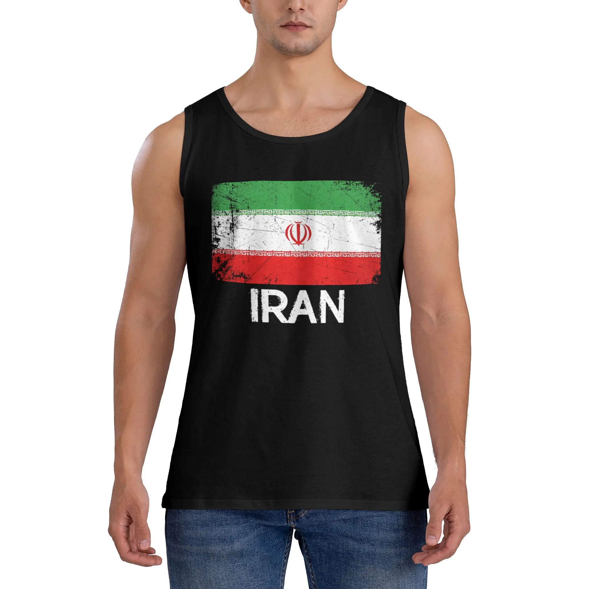 

Летняя майка с флагом Ирана Love Peace, спортивные топы, мужская спортивная одежда на заказ, рубашки без рукавов, большой размер 2XL 3XL