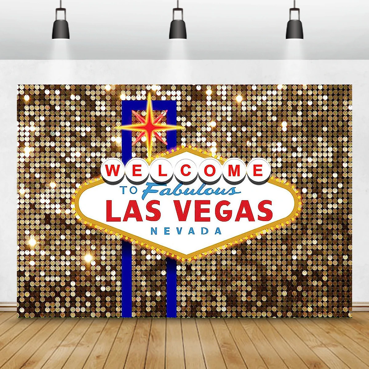 Gold Glitter Casino Background Theme Night Poker Las Vegas Party Decorations Birthday Backdrop Cake Table Banner Photo Studio