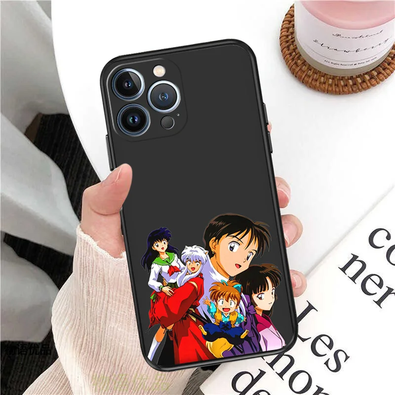 Phone Case for iPhone 16ProMax 14 13 15 Pro Max 12 11 XR SE 7 8 16 Plus Inuyasha Cool Sesshoumaru Soft Black Silicone Cover