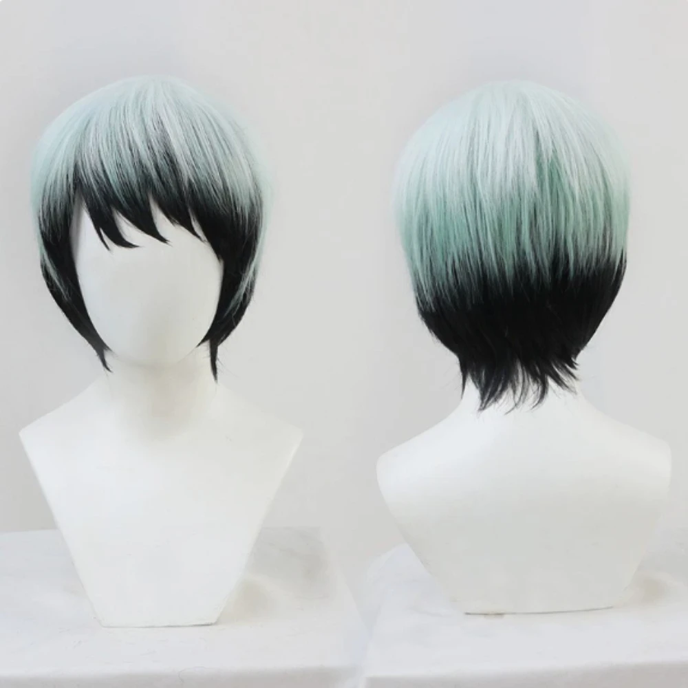 Yushiro Cosplay Wig Three-Color Gradient Face-Framing Sideburns Heat Resistant Wigs Halloween Carnival Party