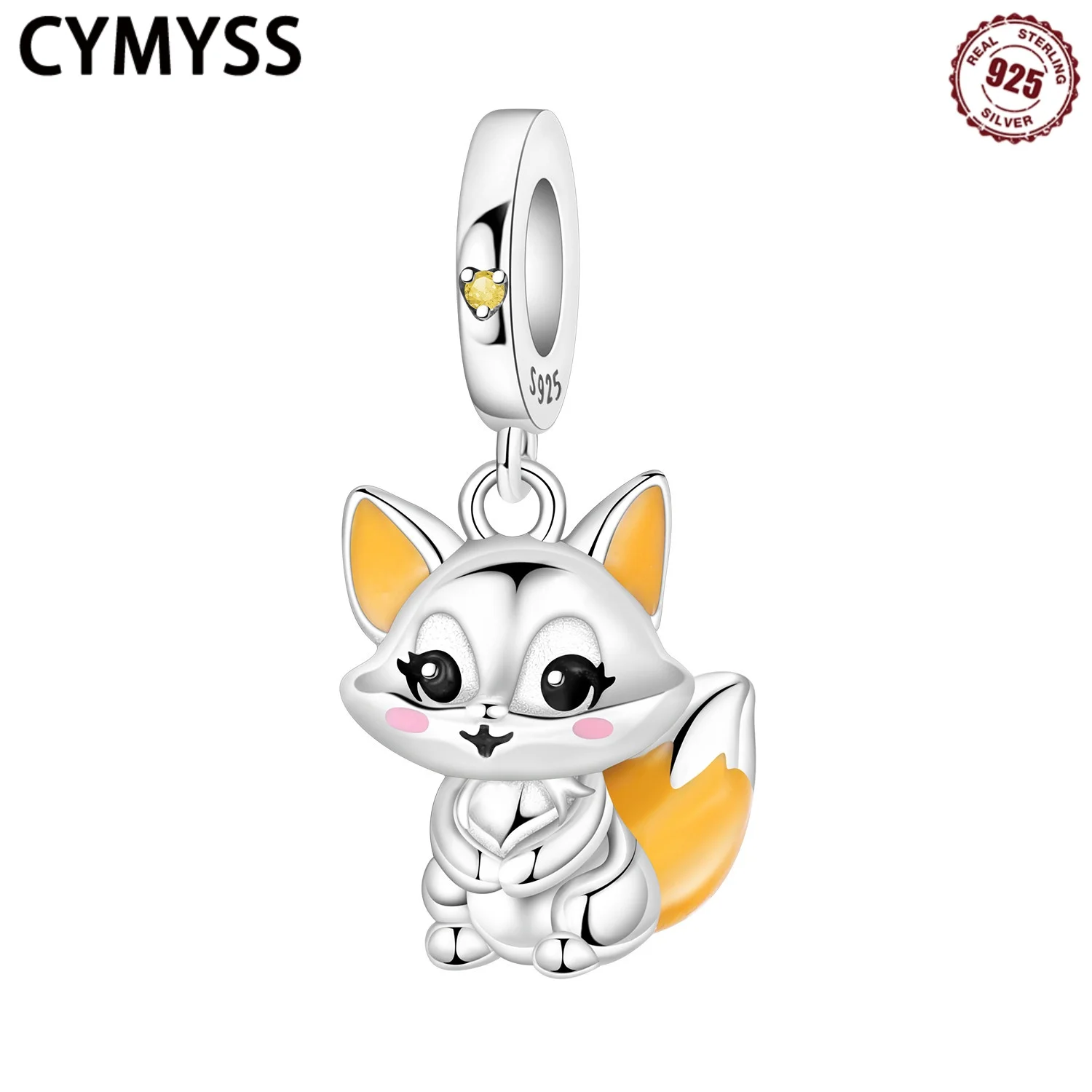 

CYMYSS 2025 New S925 Sterling Silver Zircon Fox Pendant Fine Jewellery Woman Girls Birthday Gift Pendant