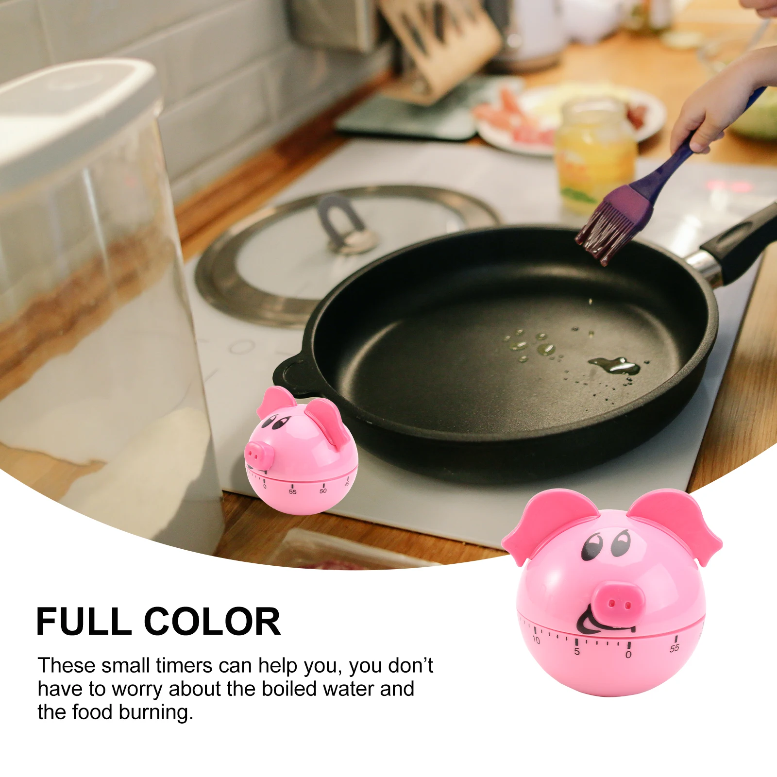 

1Pcs Pig Shaped Wind Up Timer Kitchen Mechanical Baking Timer with Clear 5 Min Marks for Children Elderly Student Focus