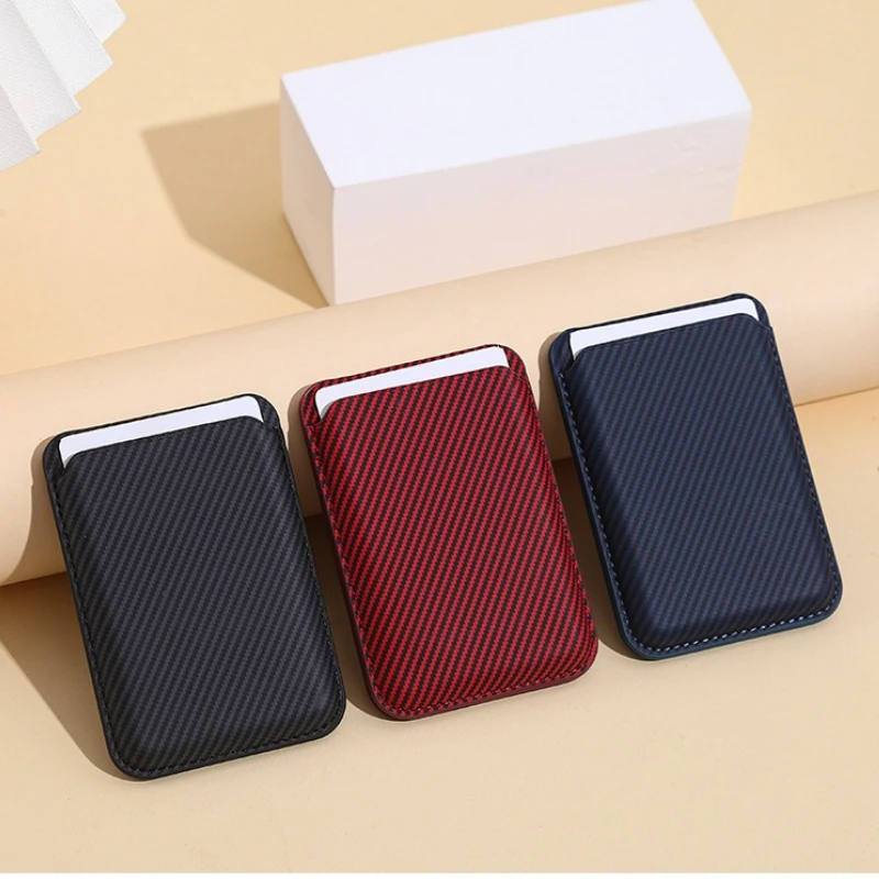 Für MagSafe Wallet: Carbonfaser-Kartenhalter mit mehreren Fächern und Magnet für iPhone 17, 16, 15, 14, 13, 12 Pro Max Zubehör