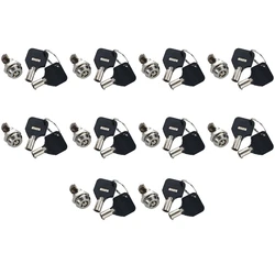 LUDA 10Pcs 12Mm Threaded Keyed Quarter Turn Cam Lock For Drawer Box Locker